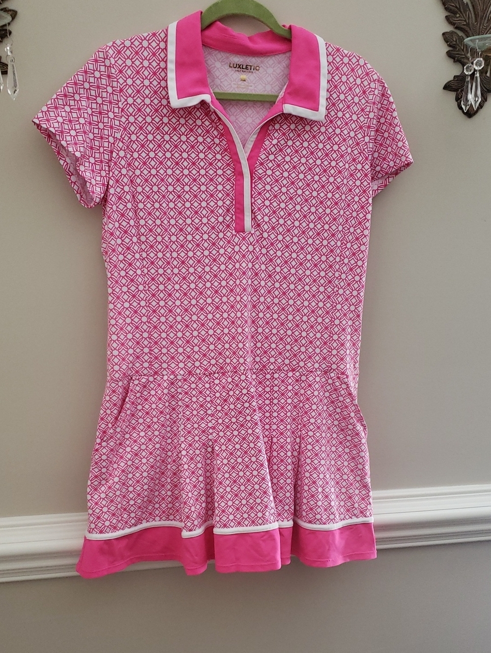 Lilly Pulitzer Luxlectic Jessamy Hot Pink & White  Dress